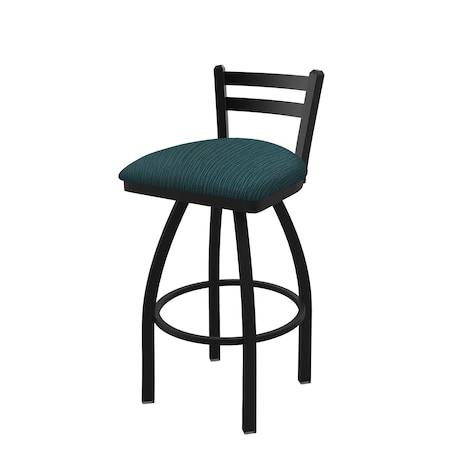 Holland Bar Stool Co 25" Low Back Swivel Counter Stool, Black Wrinkle, Graph Tidal Seat 41125BW022